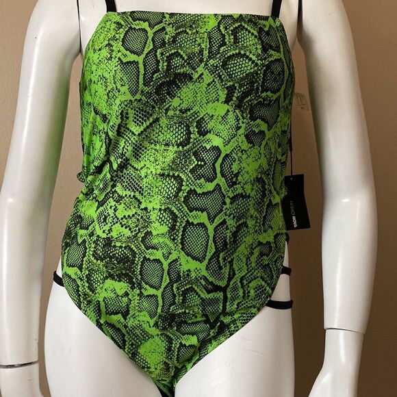 NWT Fashion Nova One Piece Swimsuit - Lime Green - Size 2X - Picture 7 of 16